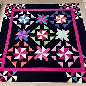 Bluegrass Jamboree Cotton Queen size Patchwork Quilt Top/Topper Machine pieced